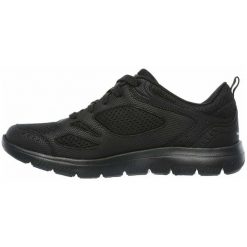Buty sportowe Skechers z pianką Memory Foam czarne. Czarne buty sportowe na co dzień damskie Skechers, bez wzorów, z gumy, na fitness i siłownię. Za 189.00 zł.