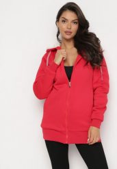 Czerwona Bluza Ocieplana Sztucznym Futerkiem z Kapturem i Kieszeniami Violanda. Czerwone bluzy z kapturem damskie Born2be, l. Za 129.99 zł.