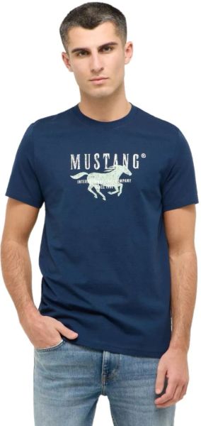Męski T-Shirt Mustang Style Austin Dress Blues 1016484 5334. T-shirty męskie Mustang, m, bez wzorów, bez kołnierzyka. Za 69.99 zł.