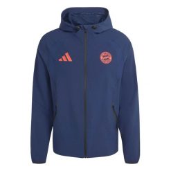 Kurtka przeciwdeszczowa Bayern Monachium Tiro 2026/27. Niebieskie kurtki męskie Adidas, xs, bez wzorów, z tkaniny, sportowe, bez kaptura. Za 388.00 zł.