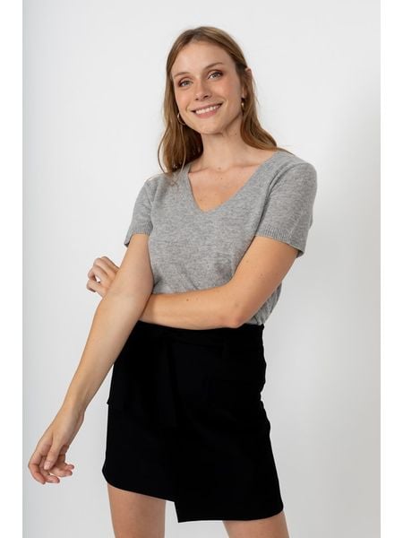 Perfect Cashmere Kaszmirowa koszulka "Efimia" w kolorze szarym rozmiar: L. Szare bluzki damskie Perfect Cashmere, l, bez wzorów, z kaszmiru, bez kołnierzyka. Za 263.53 zł.