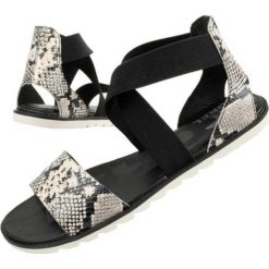 Sandały Sorel Ella Ii Sandal NL4043-010 czarne. Czarne sandały damskie bez wzorów, z gumy, bez obcasa. Za 212.19 zł.