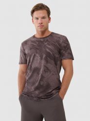 4F Koszulka treningowa regular szybkoschnąca męska - brązowa XXL. Brązowe t-shirty sportowe męskie 4f, m, z dzianiny, bez ramiączek, na fitness i siłownię. W wyprzedaży za 99.99 zł.