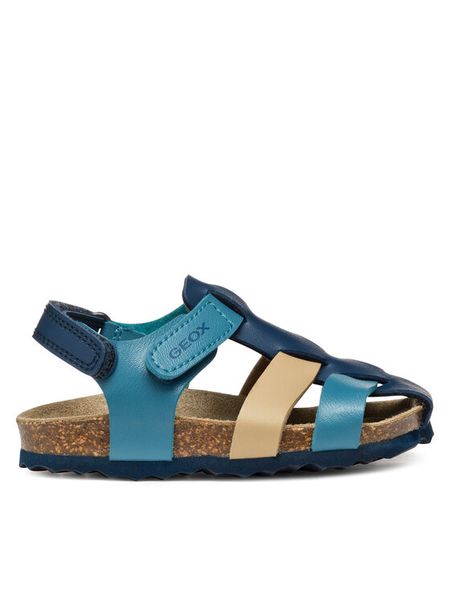 Geox Sandały B Sandal Chalki B452QA 000BC C4169 M Granatowy. Niebieskie sandały chłopięce Geox, ze skóry, bez zapięcia. Za 219.99 zł.