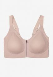 Jasnofioletowy Sportowy Biustonosz z Suwakiem z Przodu Eziline. Fioletowe biustonosze sportowe damskie Born2be, bez wzorów. Za 69.99 zł.