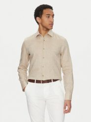 BOSS Koszula H Hank Kent C1 214 50490234 Beżowy Slim Fit. Brązowe koszule męskie Boss, m, bez wzorów, ze lnu, bez kołnierzyka, bez ramiączek. Za 399.99 zł.