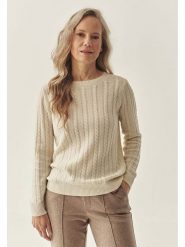TATUUM Wełniany sweter w kolorze beżowym rozmiar: XL. Brązowe swetry klasyczne damskie Tatuum, xl, z wełny, bez kołnierzyka. Za 184.95 zł.