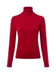 Franco Callegari Sweter z kaszmiru Kobiety Kaszmir czerwony, XXL. Czerwone golfy damskie Franco Callegari, xxl, bez wzorów, z kaszmiru, bez ramiączek. Za 499.95 zł.
