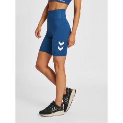Damskie wysokie szorty Hummel MT Grace. Niebieskie szorty damskie HUMMEL, bez wzorów, sportowe, z podwyższonym stanem. Za 204.00 zł.