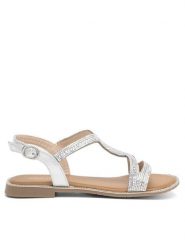 Jenny Fairy Sandały WS120701-02EOB Srebrny. Szare sandały damskie Jenny Fairy, bez wzorów, z syntetyku, bez obcasa, na płaskiej podeszwie. Za 119.99 zł.