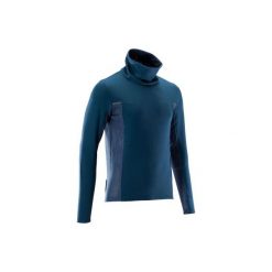 Bluza do biegania męska RUN WARM+ niebieska. Niebieskie bluzy bez kaptura męskie KALENJI, m, z elastanu. Za 79.99 zł.