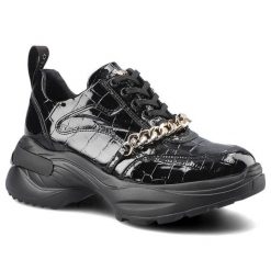 Czarne Sneakersy Chebello Damskie Wygodne Obuwie. Czarne buty sportowe na co dzień damskie CheBello, z aplikacjami, ze skóry. Za 299.00 zł.