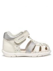 Geox Sandały B Sandal Zapito B556FA 000BC C0007 Biały. Białe sandały dziewczęce Geox, ze skóry, bez zapięcia. Za 149.99 zł.