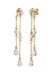 Elli PREMIUM Damski Drop Topaz Szlifie Diamentowym Białe Srebro Próby 925 Pozłacane Uroczysty Wieczór Kolczyki 1 ct. Białe kolczyki damskie Elli PREMIUM, z topazem, pozłacane. Za 363.99 zł.