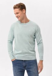 Lekki sweter S-RADO. Zielone swetry męskie Volcano, l, bez wzorów, z bawełny, bez kołnierzyka. Za 139.99 zł.