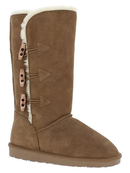 Gooce Skórzane kozaki zimowe "Cornice" w kolorze jasnobrązowym rozmiar: 36. Brązowe kozaki damskie Gooce, ze skóry, bez obcasa. Za 252.99 zł.