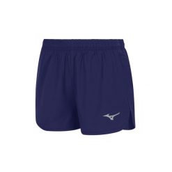 Szorty damskie Mizuno MZNRB Split. Niebieskie spodenki sportowe damskie Mizuno, m, z materiału, do biegania. Za 213.00 zł.