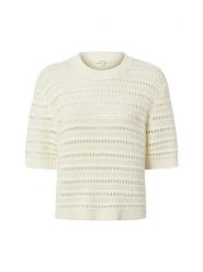 Opus Sweter damski z dzianiny - Ploomina Kobiety Bawełna biały jednolity, L. Białe swetry klasyczne damskie Opus, l, z bawełny, bez kołnierzyka. Za 449.95 zł.