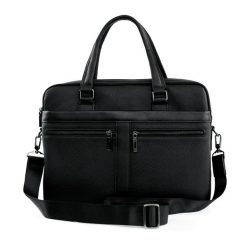 Skórzana torba męska na laptopa i dokumenty Solier SL41 Lorien czarna. Czarne torby na laptopa damskie Solier, bez wzorów, ze skóry. Za 345.00 zł.