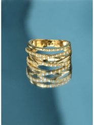 Maison héritage PARIS Złoty pierścionek "Entrelacs Eternel" z diamentami rozmiar: 52. Żółte pierścionki damskie maison héritage PARIS, z diamentem, złote. Za 3,088.99 zł.