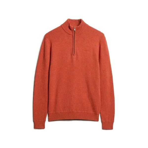 Sweter z dekoldem typu polo z siateczki Superdry Essential. Brązowe swetry męskie Superdry., xl, bez wzorów, z dzianiny, bez kołnierzyka. Za 309.60 zł.