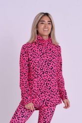 Koszulka termoaktywna Hotel California Pink Leopard damska, wysoki dekolt. Czerwone bielizna termoaktywna damska OOSC, s, bez wzorów, z materiału. Za 294.99 zł.