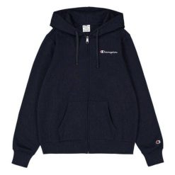 Bluza Damska Z Pełnym Zamkiem Błyskawicznym Z Markowym Rękawem. Niebieskie bluzy bez kaptura damskie CHAMPION. Za 333.99 zł.