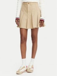 Tommy Jeans Spódnica plisowana DW0DW23149 Beżowy Regular Fit. Brązowe spódniczki damskie Tommy Jeans, xxs, bez wzorów, z bawełny, plisowane. Za 369.99 zł.