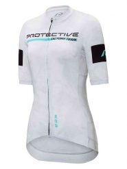 Protective Koszulka kolarska "Factory Team" w kolorze kremowym rozmiar: 38. Brązowe bluzki sportowe damskie Protective, bez wzorów, bez ramiączek. Za 166.88 zł.
