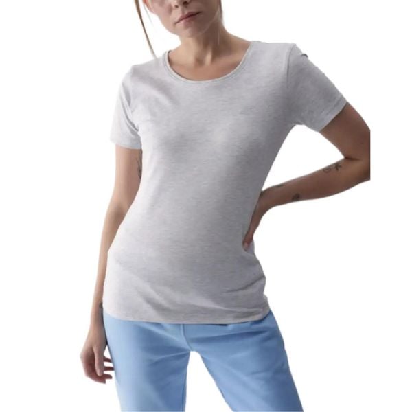 Koszulka Damska 4F. Szare bluzki sportowe damskie 4f, bez kołnierzyka, bez ramiączek. Za 66.99 zł.