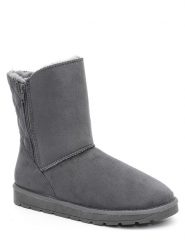 ISLAND BOOT Kozaki zimowe "Zasha" w kolorze antracytowym rozmiar: 36. Czarne kozaki damskie Island Boot, z materiału, bez obcasa. Za 136.45 zł.