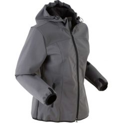 Kurtka softshell z kapturem bonprix szary. Szare kurtki damskie bonprix, bez wzorów, z softshellu, z kapturem. Za 79.99 zł.