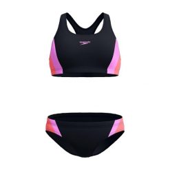 Strój kąpielowy damski dwuczęściowy Speedo Colourblock Splice 2.0. Czarne bikini damskie Speedo, bez wzorów. Za 292.95 zł.