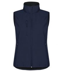 Clique Classic Softshell Vest Women – 3‑warstwowa softshell z recyklingu. Niebieskie kurtki softshell damskie CLIQUE, xl, bez wzorów, z polaru. Za 230.07 zł.