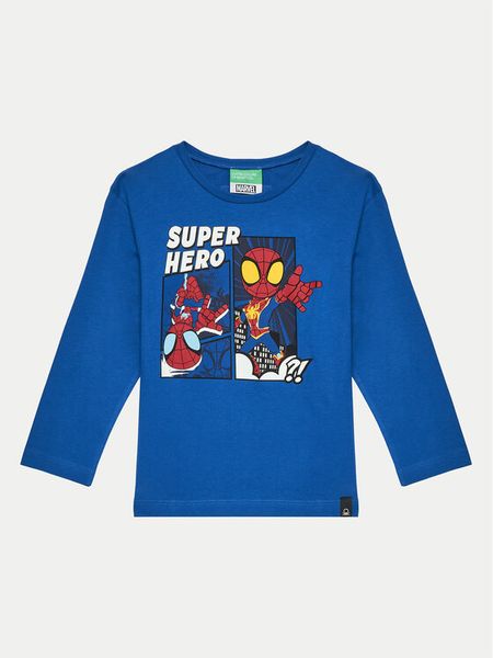 United Colors Of Benetton Bluzka 3ATNG10GU Niebieski Regular Fit. Niebieskie t-shirty chłopięce United Colors Of Benetton, bez wzorów, z bawełny, bez ramiączek. Za 39.99 zł.