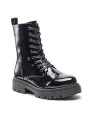 Jenny Fairy Trapery WS5865-05 Czarny. Czarne trapery damskie Jenny Fairy, ze skóry, bez obcasa. Za 84.99 zł.