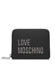 LOVE MOSCHINO Portfel JC5613PP0NKD000B Czarny. Czarne portfele damskie Love Moschino, bez wzorów, ze skóry. Za 399.99 zł.