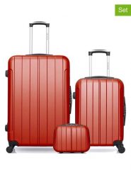 BlueStar 3-częściowy zestaw "Napoli" w kolorze czerwonym rozmiar: onesize. Czerwone walizki Bluestar, bez wzorów, z materiału. Za 448.99 zł.