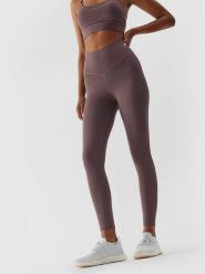 4F Legginsy sportowe w kolorze jasnobrązowym rozmiar: XL. Brązowe legginsy damskie 4f, xl, bez wzorów, z materiału. Za 96.60 zł.