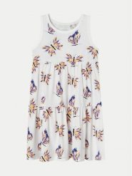 NAME IT Sukienka letnia Vigga 13228208 Biały Regular Fit. Białe sukienki dziewczęce Name it, na lato, bez wzorów, z bawełny, bez ramiączek. Za 64.99 zł.