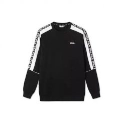 Bluza sportowa męska Fila Teom Crew Sweat. Czarne bluzy bez kaptura męskie Fila, bez wzorów, z bawełny, sportowe, bez kołnierzyka, bez ramiączek. Za 129.00 zł.