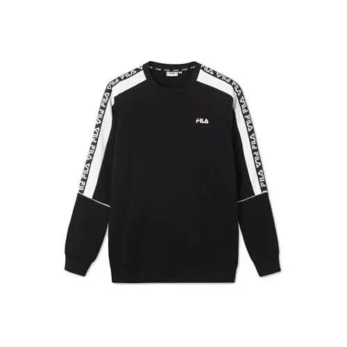 Bluza sportowa męska Fila Teom Crew Sweat. Czarne bluzy bez kaptura męskie Fila, bez wzorów, z bawełny, sportowe, bez kołnierzyka, bez ramiączek. Za 129.00 zł.