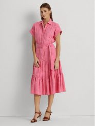 Lauren Ralph Lauren Sukienka koszulowa 200903086001 Różowy Regular Fit. Czerwone sukienki damskie Lauren Ralph Lauren, bez wzorów, z bawełny, bez kołnierzyka, bez ramiączek, koszulowe. Za 979.99 zł.