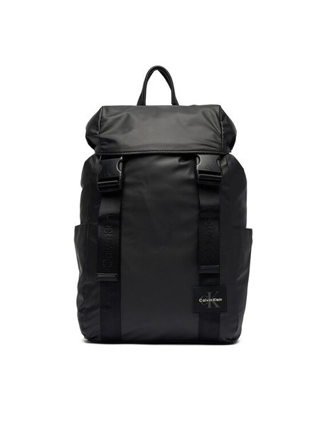 Calvin Klein Plecak Rubberized Flap Backpack LV04D3479G Czarny. Czarne plecaki męskie CALVIN KLEIN, bez wzorów, ze skóry. Za 649.99 zł.