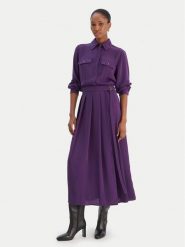 Liu Jo Sukienka koszulowa MF5145 T4241 Fioletowy Regular Fit. Fioletowe sukienki damskie Liu Jo, bez wzorów, z syntetyku, bez kołnierzyka, bez ramiączek, koszulowe. Za 859.99 zł.