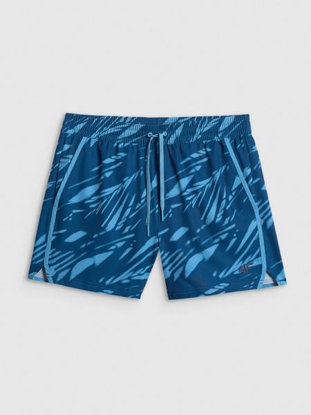 4F Spodenki plażowe boardshorty męskie - turkusowe S. Niebieskie szorty męskie 4f, bez wzorów, z materiału. Za 99.99 zł.