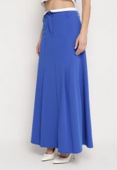 Niebieska Spódnica Maxi Rozkloszowana w Garniturowym Stylu Araxna. Niebieskie spódniczki damskie Born2be, m, bez wzorów, maxi, rozkloszowane. Za 109.99 zł.