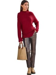 Heine Sweter w kolorze czerwonym rozmiar: 50. Czerwone golfy damskie Heine, bez wzorów, z bawełny, bez ramiączek. Za 126.15 zł.