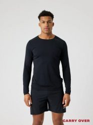 Bjorn_borg BORG FEATHER LONG SLEEVE T-SHIRT z recyklingowanego poliestru. Czarne t-shirty męskie Björn Borg, m, bez wzorów, bez kołnierzyka. Za 268.00 zł.