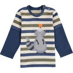 Koszulka w kolorze granatowo-beżowym. Brązowe t-shirty chłopięce Lamino, bez wzorów, z materiału, bez ramiączek. W wyprzedaży za 49.95 zł.
